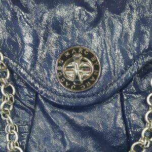 Marc Jacobs Shiny Navy Shoulder Bag
